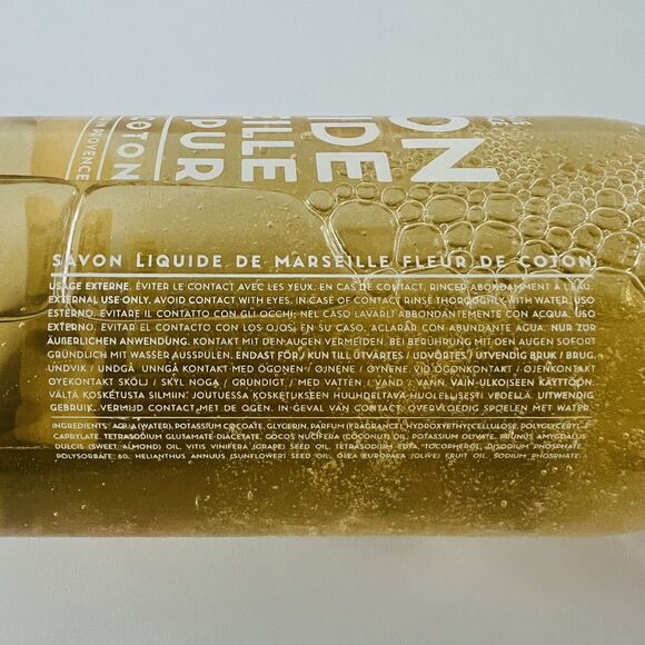 COMPAGNIE DE PROVENCE Savon Liquide Marseille Fleur de Coton 33.8 fl oz/1000 ml - Picture 4 of 6